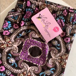 Leggings - black purple blue design